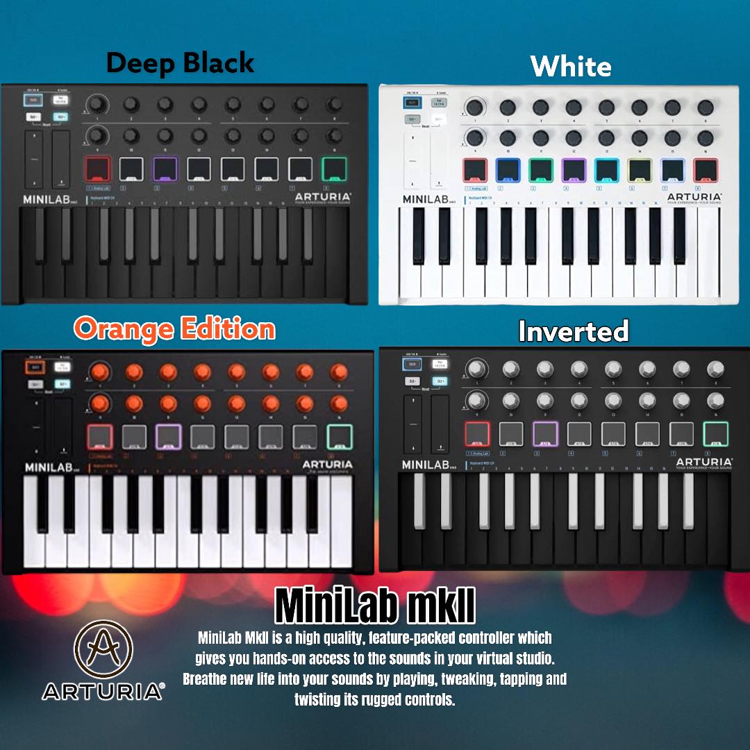 Teclado Controlador MIDI USB Arturia MINILAB 3 DeepBlack