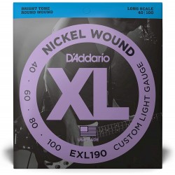 D’Addario EXL190 Nickel Wound 4 String Bass 040 060 080 100