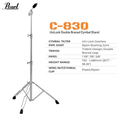 Pearl C-830 UniLock Double Braced Cymbal Stand