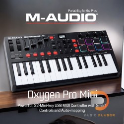 M-Audio Oxygen Pro Mini 32-Mini-key USB MIDI Controller with Smart Controls and Auto-mapping