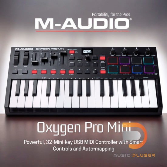 M-Audio Oxygen Pro Mini 32-Mini-key USB MIDI Controller with Smart Controls and Auto-mapping