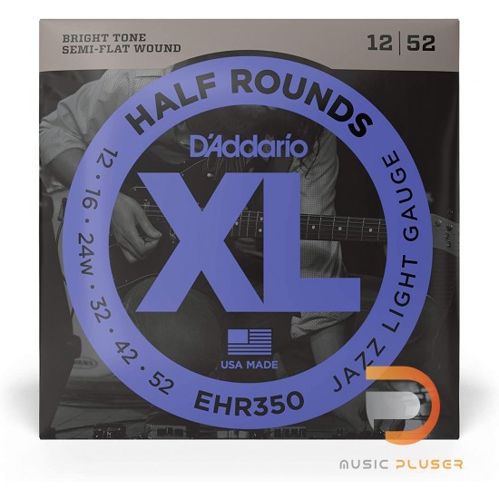 D’Addario EHR350 Half Round Jazz Light 012-052