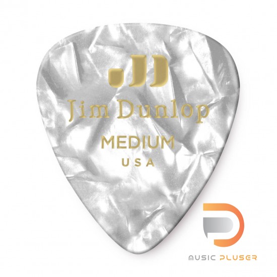 DUNLOP CELLULOID WHITE PEARLOID PICK MEDIUM 483-04MD