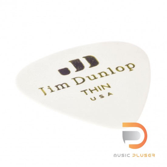 DUNLOP CELLULOID WHITE PICK THIN 483-01TH