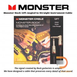 Monster Rock 12ft Angled to Straight Instrument Cable