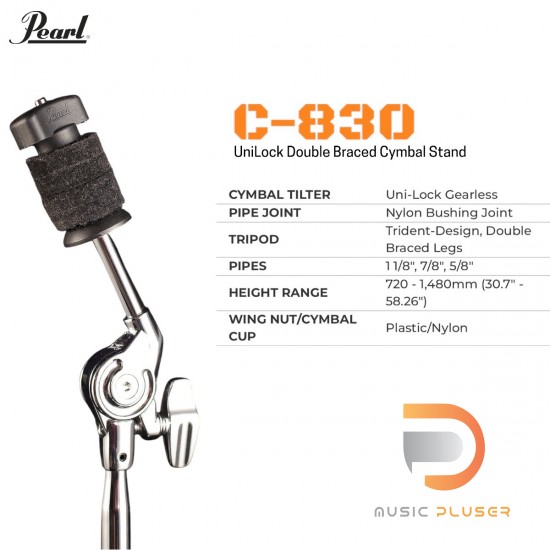 Pearl C-830 UniLock Double Braced Cymbal Stand